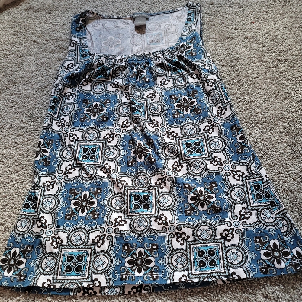 Ann Taylor Sleeveless Top Small Patterned